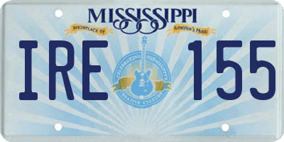 MS license plate IRE155