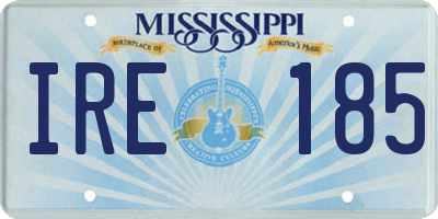 MS license plate IRE185