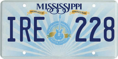 MS license plate IRE228