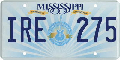 MS license plate IRE275