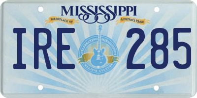 MS license plate IRE285