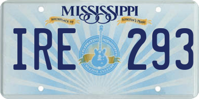 MS license plate IRE293