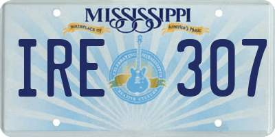 MS license plate IRE307