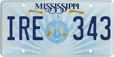 MS license plate IRE343
