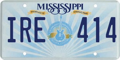 MS license plate IRE414