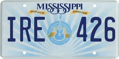 MS license plate IRE426