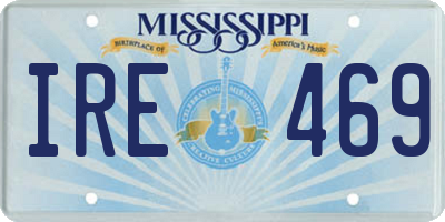 MS license plate IRE469