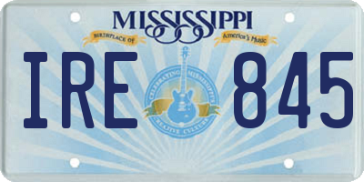 MS license plate IRE845