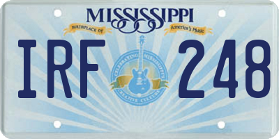 MS license plate IRF248