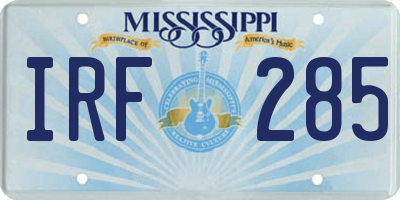 MS license plate IRF285