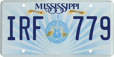 MS license plate IRF779
