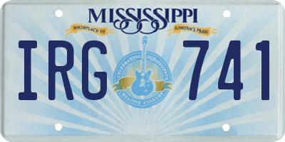 MS license plate IRG741