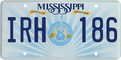 MS license plate IRH186