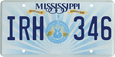 MS license plate IRH346