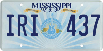 MS license plate IRI437