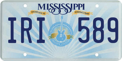 MS license plate IRI589