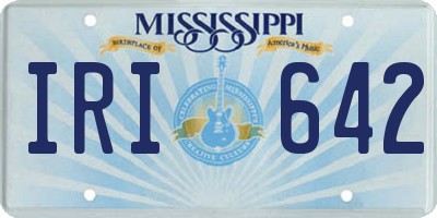 MS license plate IRI642
