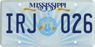 MS license plate IRJ026