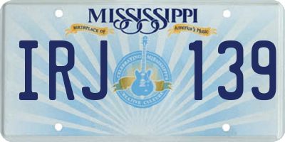 MS license plate IRJ139