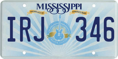 MS license plate IRJ346