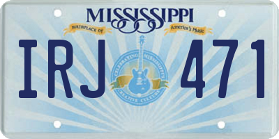 MS license plate IRJ471