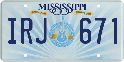 MS license plate IRJ671