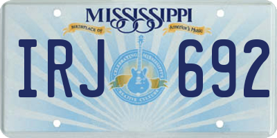 MS license plate IRJ692