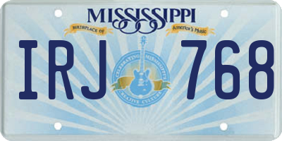MS license plate IRJ768