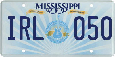 MS license plate IRL050
