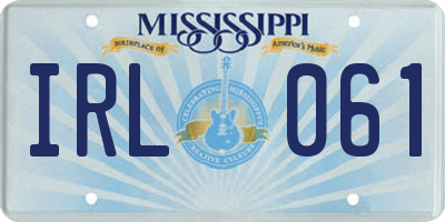 MS license plate IRL061