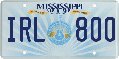 MS license plate IRL800
