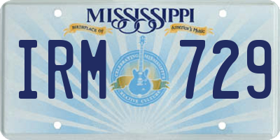 MS license plate IRM729