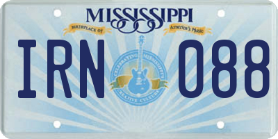MS license plate IRN088