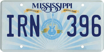 MS license plate IRN396