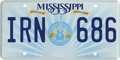 MS license plate IRN686