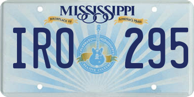 MS license plate IRO295