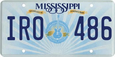 MS license plate IRO486