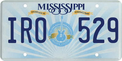 MS license plate IRO529