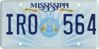 MS license plate IRO564