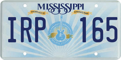 MS license plate IRP165