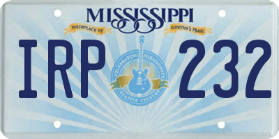 MS license plate IRP232
