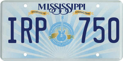 MS license plate IRP750
