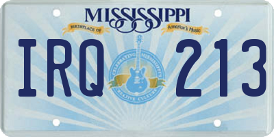 MS license plate IRQ213