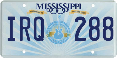 MS license plate IRQ288