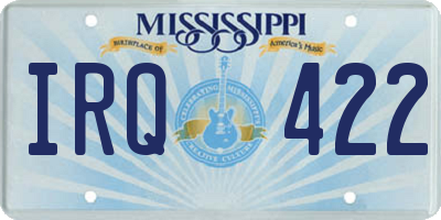 MS license plate IRQ422