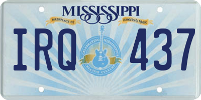 MS license plate IRQ437