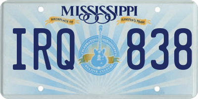 MS license plate IRQ838