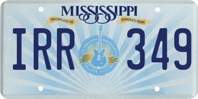 MS license plate IRR349
