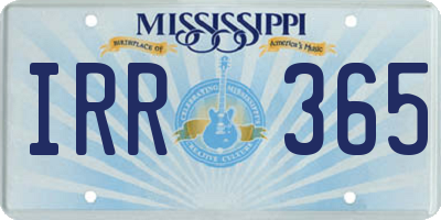 MS license plate IRR365