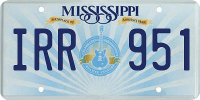MS license plate IRR951